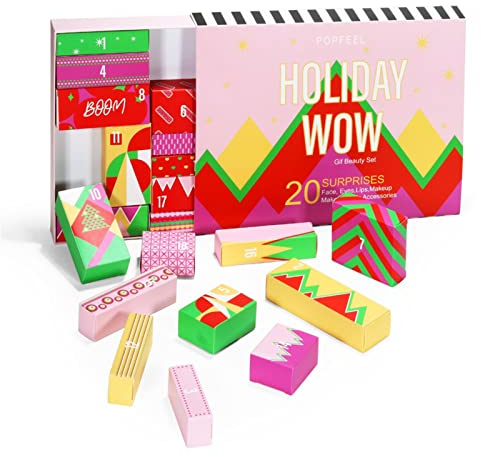 Visiblurry Make-up-Adventskalender 2023, Beauty Make Up Weihnachtskalender, Lippenstift-Lidschatten-Kosmetik-Set, Weihnachts-Countdown-Kalender, Partygeschenke Für Frauen Und Mädchen, Makeup Tools