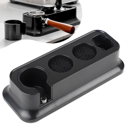 efuturetime Tamperstation 51-58mm Schwarz, Siebträger Zubehör Espresso Tamper Holder Station ABS Höhenverstellbar, Tamper Halter Ständer Universal, Multifunktional, Pflegeleicht