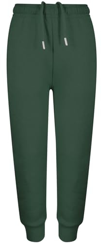 A2Z 4 Kids Girls Boys Fleece Jogging Bottoms PE School Jogger Classic - Fleece Trouser 355 Green 9-10