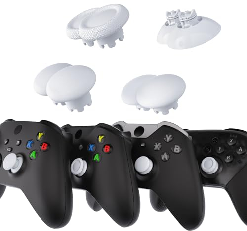 eXtremeRate Edge Stil Thumbsticks für Xbox Series X/S Controller, Swap Analogsticks Joysticks Aufsätz für Xbox One/S/X/Elite V1, für Switch Pro Controller-Solid Weiß