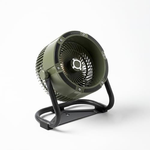 Buzveuya Camping Fan, 9-Inch Rechargeable Outdoor Tent Fans with Stand, (Green)