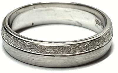 Bandring 925 Silber rhodiniert eismatt matt 5,5mm breit Silberring #65