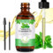Pfefferminzöl 60ml, Minzöl Pfefferminzöl Ätherisches Öl, 100% reines, natürliches, kaltgepresstes Peppermint Oil für Haarpflege, Massage, Hautpflege, Kopfschmerzlinderung, Frisch & Belebend