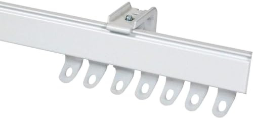 Speedy Products 350cm White Aluminium Fineline Track Set - Curtain Track For Straight or Bay Windows