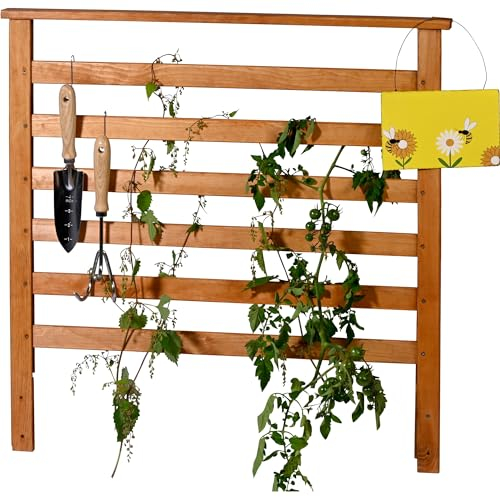 dobar® Rankgitter-Aufsatz aus Holz - Rankgitter für Hochbeet Kubus 2.0-78 x 5 x 78 cm - Braun