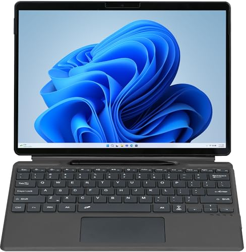 CoverKingz Tastatur kompatibel mit Microsoft Surface Pro 9/Pro 8/Pro X - magnetisches Type Cover mit Touchpad und Stift Halterung - LED Tastenbeleuchtung 450mAh Akku Bluetooth Schwarz