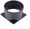 Conector de brida, conector de brida de pared ABS para conductos de aire, junta de brida inferior cuadrada de ventilador de aire fresco para tubos de 75 mm, 100 mm, 120 mm (120 mm)