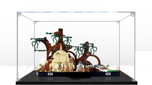 Transparente Acryl-Vitrine für LEGO 75330 für Diorama-Yoda's-Hut-on-Aagobah-Modell, staubdichte Schutzhülle (Steine nicht im Lieferumfang enthalten) (A-2 mm)