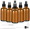4 oz Amber Glass Spray Bottle for Essential Oil, Small Empty Spray Bottle, Fine Mist Spray, Refillable for Travel, Cleaning, Set of 6 (4 oz)