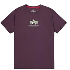 Alpha Industries Herren Basic T ML, Plum, M