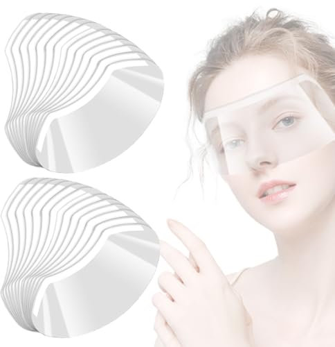 Salon Shield, 50PCS Copertura del Viso da Parrucchiere Visiera di Viso Trasparente per Microblading Protezione Viso per Doccia per Capelli da Parrucchiere Occhi da Doccia Trucco Extension Ciglia