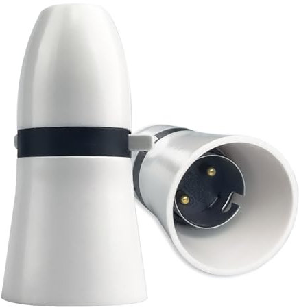 SCNNC Soporte de lámpara de luz de interruptor estándar B22 de bayoneta blanca, soporte de lámpara conmutada, entrada de rosca de 10 mm, soporte de lámpara de casquillo de bayoneta B22 BC para lámpara