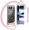 Handykette Kompatibel mit OnePlus Nord 4 Hülle mit Displayschutzfolie Schutzfolie, Necklace Handyhülle mit Abnehmbar Kordel zum Umhängen Silikon Case Schutzhülle mit Band, Rosa
