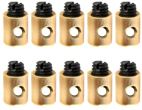 10 Stück Bremskabel Nippel Schrauben Ersatz Motorrad Lötfrei Gaszug Nippel Zubehör für Auto Motorrad Fahrrad Metall,5x6mm