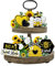 AKTOUR Pferde Spind Zubehör Chrysantheme Schichttablett Dekoration Bauernhaus Holz Schichttablett Dekoration Dekoration Schreibtischablage Metall Silber (Yellow, One Size)