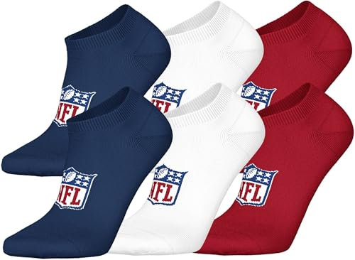 NFL Shield 6pk Sneaker Socks - BLU/WHT/RED - 43/46