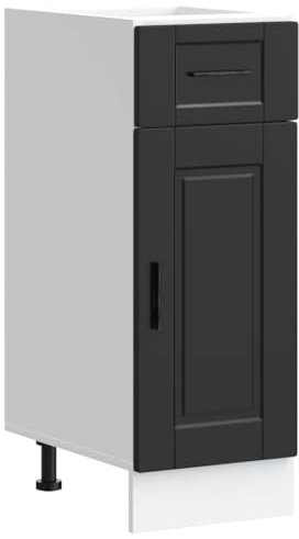 vidaXL Küchenunterschrank Porto Schwarz Holzwerkstoff, Spülenunterschrank, Schrank Küche, Lagerschrank, Unterschrank für Küche, Küchenzeile