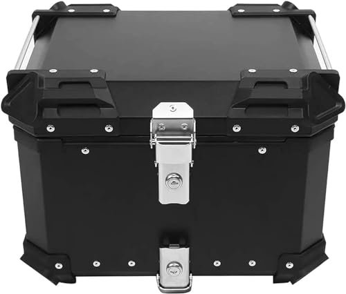 Motorcycle Helmet Top BoxTop Box for Motorcycle 36L 45L 55L 65L 80L 100L Aluminum Luggage w/Security Lock - Motorcycle Tour Tail Box for Motorbike, Moped, Scooter