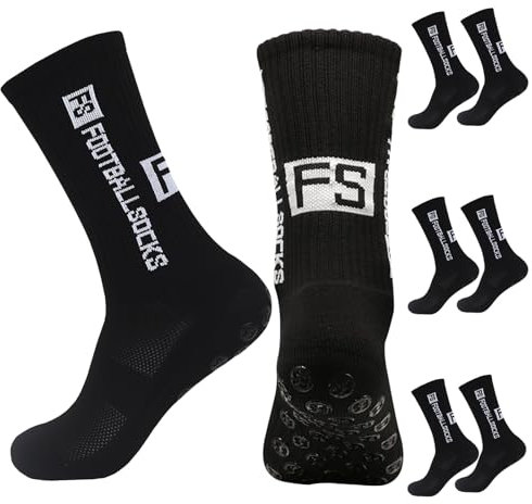 EEPLUYTY Fußball-Sportsocken,Grip Socken Fussball, Grip-Socken Rutschfest, Sportsocken Fußball Basketball Laufen (DE/NL/SE/PL, Numerisch, 39, 46, Regular, Regular, 3, Schwarz)