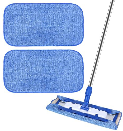 Yicotira Microfiber Cleaning Cloth Compatible with MR SIGA Professional Microfiber Mop - Professional Reusable Flat Mop Refills - Mop Pads Replacement for Hardwood Cleaning (2 Pack)