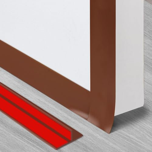 Paraspifferi Sottoporta Guarnizione Porta Blindata Antispifferi per Finestre 3 Metri Spifferi Porta Ingresso Autoadesiva Per Evitare Entrata Zanzare Insonorizzante Impermeabile (marrone, 3 Metri)