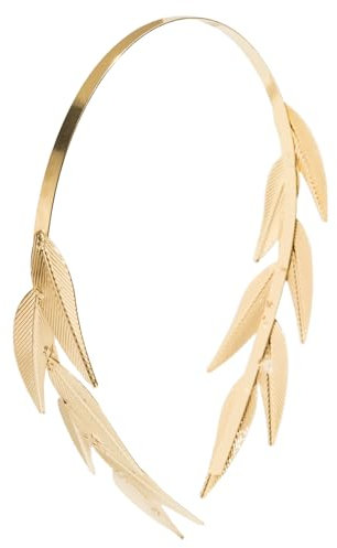 Btgghytr Stirnband für Frauen und Mädchen, griechisch, handgefertigt, Lorbeer, Gothic-Stirnband, goldenes Blatt, Haarreif für Live-Shows, niedliches Haarband, Haarschmuck