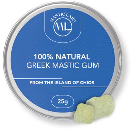 Mastic Labs | Mastic grecque pur – Résine pure de Chios, Grèce | Digestion, santé bucco-dentaire, alternative culinaire et naturelle à mâcher – Larmes moyennes et grandes – 25 g