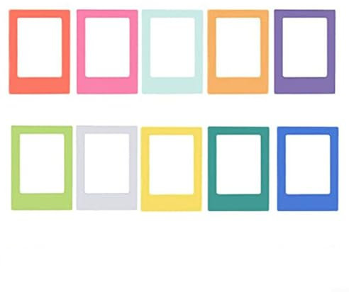 HavenDomicile Magnetisches Bilderrahmen-Set, Mini-Foto-Display für Sofortbildkamera, 7,6 cm, dekorative Rahmen, Kollektion mit Magnet-Design für Kühlschrank, Zuhause, Büro, 10 Stück (10 Farben)