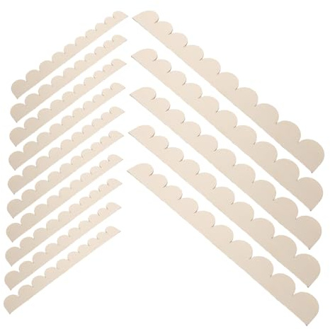 VINTORKY 20pcs Unfinished Scalloped Wood Trim Molding Decorative Border for Door Cabinet Shelf Edge DIY Craft Home Improvement