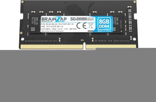 BRAINZAP 8GB DDR4 RAM SO-DIMM PC4-2133P-SB1-10 1Rx8 2133 MHz 1.2V CL15 Notebook Laptop Arbeitsspeicher Unbuffered Non-ECC