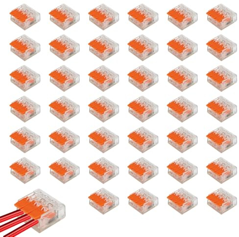 40 Stück Klemmen 3 Polig, Kabelklemmen Elektro, Steckbare Lüsterklemmen, Schnelle Und Kabelverbindung