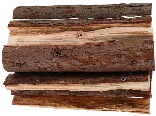 BESPORTBLE 10 Troncos Madera Decoracion Chimenea de Madera Seca Marrón Diseño Rústico y Realista para Decoración Versátil en Interiores y Exteriores