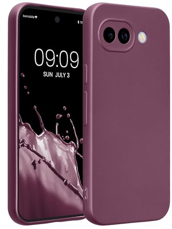 kwmobile Handyhülle für Google Pixel 10a Hülle - weiche Silikon Case metallisch schimmernd - Schutzhülle Cover - Metallic Lavendel