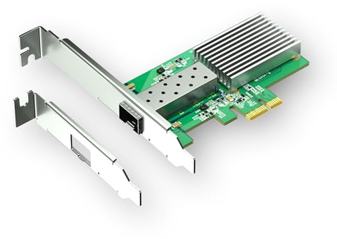 Xike - Scheda di rete 10G SFP+, PCIe 4.0 x1, RTL8127ATF, per PC e server | 1G/2.5G/5G/10G Multi-Gigabit, PCIe 4.0 x1, RJ45, compatibile con x4/x8/x16