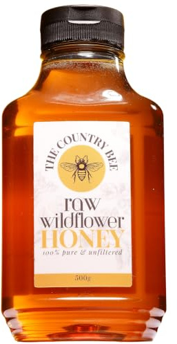 Country Bee's Raw Wildflower Honey (500g) Squeeze Bottle | Mess Free 100% Pure Natural Honey, Unpasteurised & Unfiltered