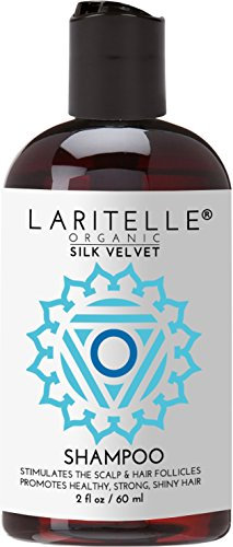 Laritelle Organic Travel Size Shampoo 2 oz | Chamomile, Geranium + Biotin+Keratin + Follicle Stimulating Rosemary, Ravintsara & Myrtle | Hair Loss Prevention, Clarifying, Softening, Strengthening | GF