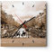 Modern Wanduhr Kanal Fahrräder Amsterdam Zentrum 40x40cm Quadrat Groß Wand Uhr Glas Analog Zimmeruhren Küche Büro Wohnzimmer Glasuhr Wall Clock Dekoration Design Küchenuhr C3AC40x40-2971