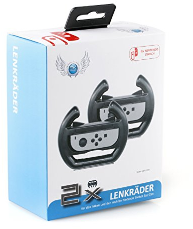 SKGAMES Lenkrad für Nintendo Switch Joy-Con Controller / 2 Stück/Schwarz