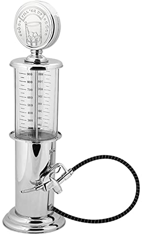 1000CC Vintage Distributeur de Boissons Alcool pour Fête, Butler Pompe à Gaz Essence avec Tuyau et Robinet, Distributeur de Bière Vin Cocktails Alcoolisées, pour Bar Maison(Pistolet Unique)