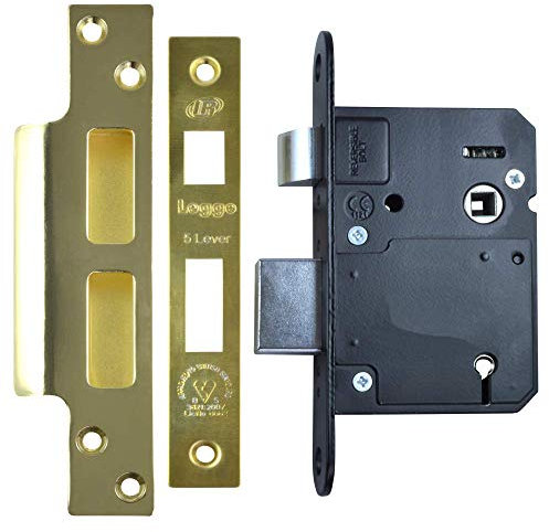 LEGGE N5762 BS 5 Lever Sashlock - 76mm Polished Brass