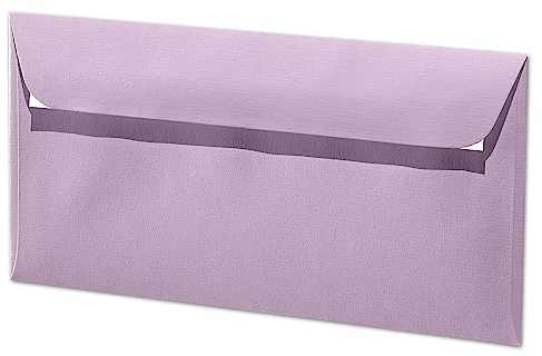 ARTOZ 50x Briefumschläge DIN Lang Flieder 100 g/m² selbstklebend - DL 224x114 mm - Kuvert ohne Fenster - Umschläge mit Haftklebung Abziehstreifen