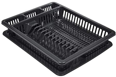 1001KDO POUR LA MAISON Egouttoir à vaisselle avec plateau Anthracite