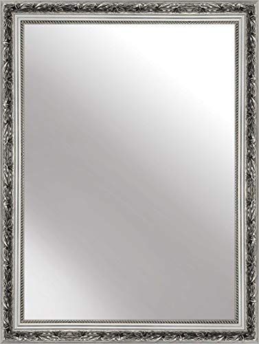 nielsen HOME Wandspiegel, 50 x 70 cm, Holz, Silber Glanz, Spiegel für alle Wohnbereiche, Hoch- & Querformat, anpassbare Aufhänger, Francesca
