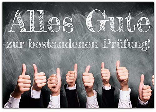A4 XXL Prüfung bestanden Karte DAUMEN HOCH mit Umschlag - Premium Glückwunschkarte zur bestandenen Prüfung & Abschluss Klappkarte von BREITENWERK