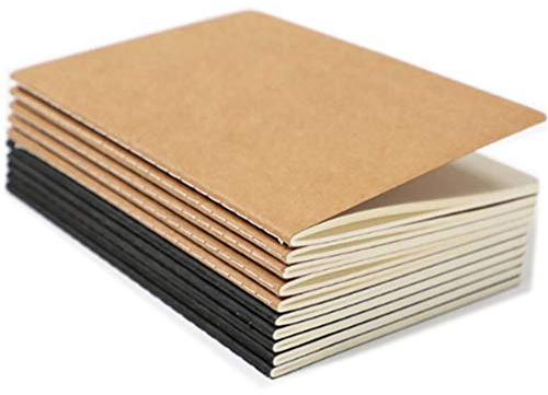 Übungsnotizbuch, A5, 10 Stück, Großpackung, Notizbücher, Oxford-Hardcover, liniert, Campus-Tagebuch, 80 Seiten, Gewindebindung, Schwarz + Braun