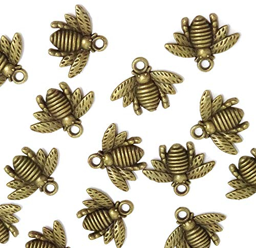 Super Idee 50stk. Antike Bronze Vintage Bienen mit Ösen Deko Taufe Konfirmation Deko Streudeko DIY Halskette Anhänger für Handgemachten Schmuck Machen Hochzeit Geburtstagsparty Partyzubehör