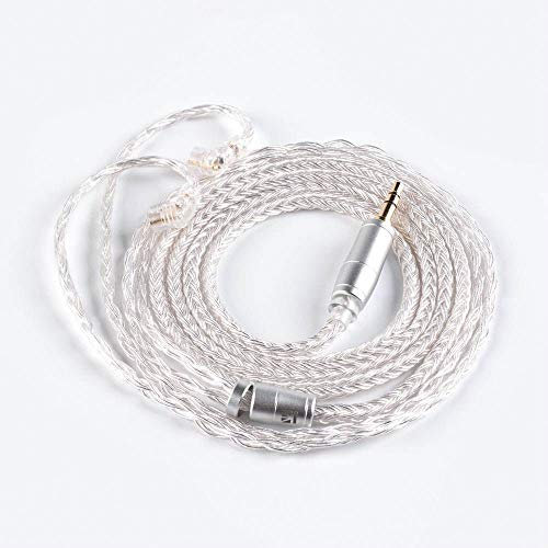 Kbear 16-adriges Versilbertes Kabel, Upgrade-Kabel für Kopfhörer, Ersatz-Kopfhörer, Austausch von Audio Contact Ersatzkabel für ZSN ZSN Pro AS16 CCA A10 CA4 etc. (CPIN 3,5mm)