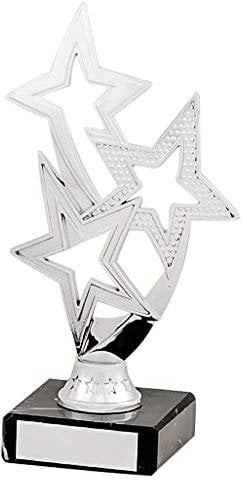 A1 PERSONALISED GIFTS Gold and Silver Flowing Triple Star Trophies