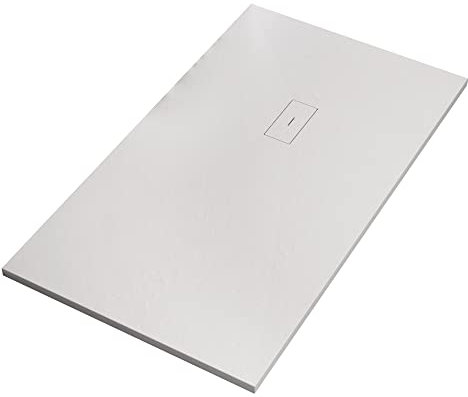 Receveur de douche MAKA en résine et marbre blanc effet pierre ciment - 90 x 150