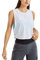 CRZ YOGA Damen Sport Tank Top Ärmelloses Leichte Fitness Crop Top Sommer Yoga Shirt Lässig Oberteile Sporttop Weiss 36